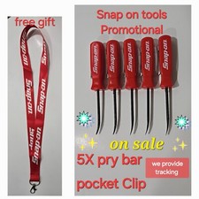 5x Red Snap On Tools Promo Pry Bar Screwdrivers Per Order Pocket Clip New Gift