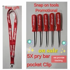 5X Red Snap on tools Promo PRY BAR screwdrivers per order pocket Clip NEW + GIFT