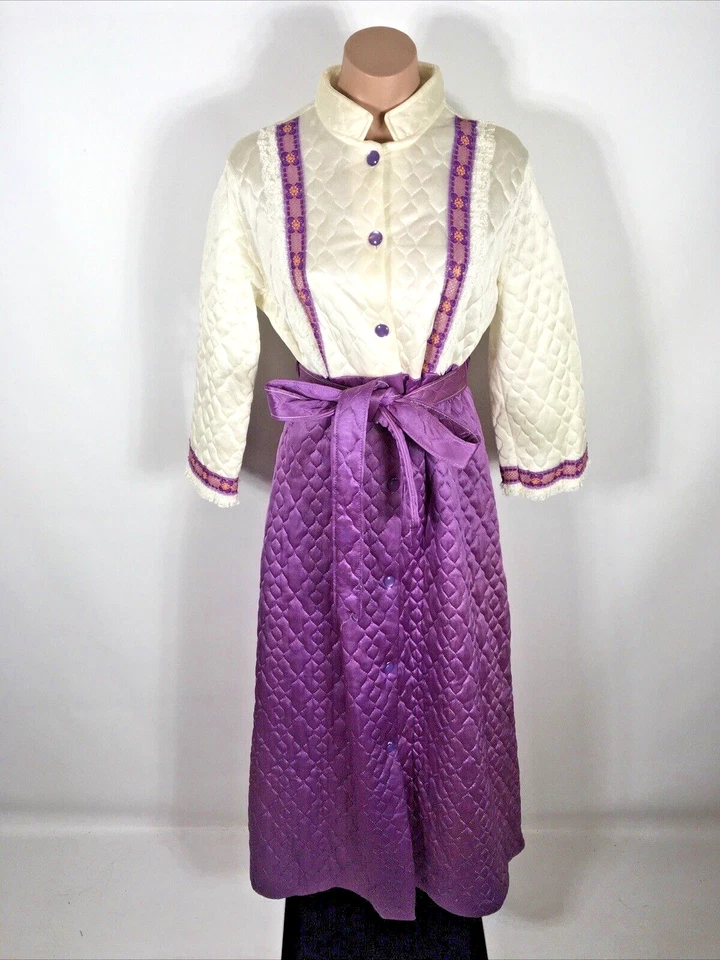 Винтажный 60-х 70-х Kaftan психоделический хиппи фестиваль неоновый халат цветочный стеганая M/L - Изображение 3 из 4