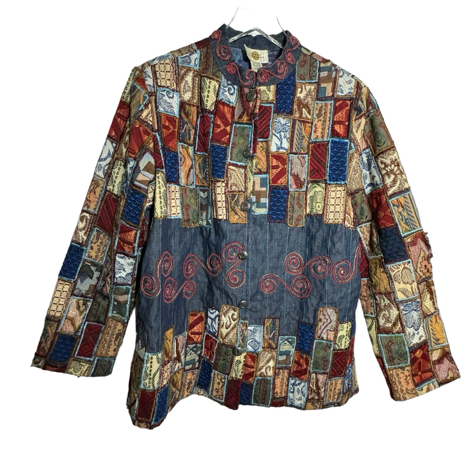 Sandy Starkman Vintage Patchwork Embroidered Coat… - image 11