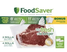 Foodsaver Vacuum Sealer Roll Combo Pack (12 Bags)