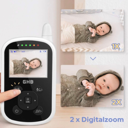 GHB Babyphone Mit Kamera Video Baby Monitor 2,4 Ghz Gegensprechfunktion ECO Modu - Bild 4 von 8