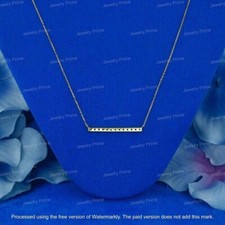 1Ct Round Cut Lab Created Diamond Women's Bar Necklace 14K Yellow Gold Plated