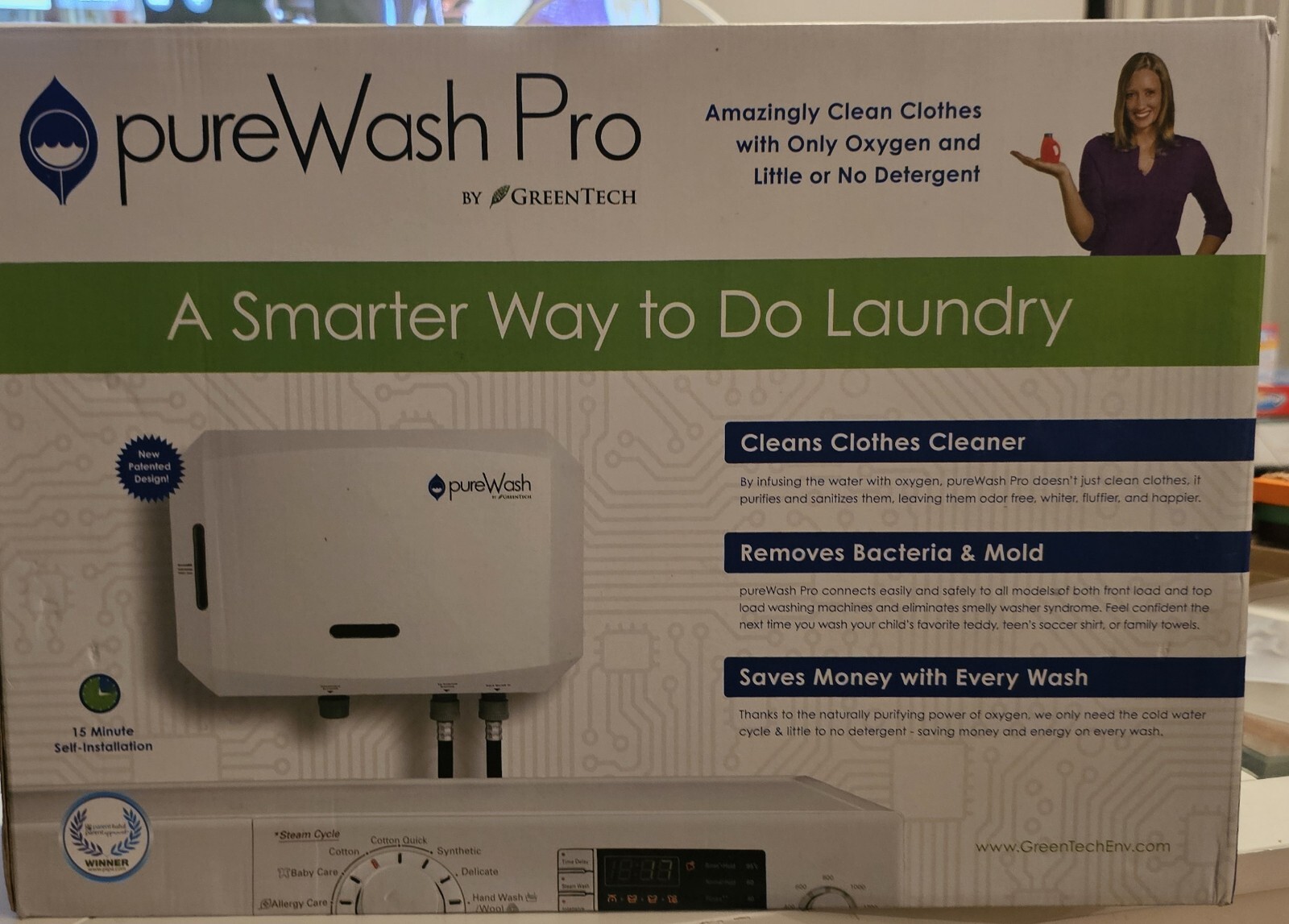 Sistema de lavandería GREENTECH Environmental pureWash Pro sin detergente LIMPIO FRESCO