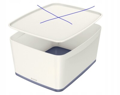 Leitz 52161001 Aufbewahrungsbox MyBox Groß - A4, ohne Deckel, ABS, weiß/grau