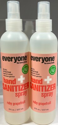 (2 PACK) Everyone Hand Sanitizer Spray Ruby Grapefruit, 8 oz. (AS IS - See Desc)
