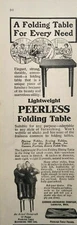 1909 Ludington Michigan Carrom Archarena Company Peerless Folding Table Print Ad