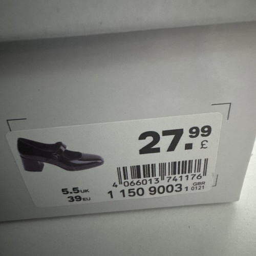 Black Patent Block Heel Mary Jane Shoes New In Box UK Size 5.5 EU 39. - Picture 16 of 19