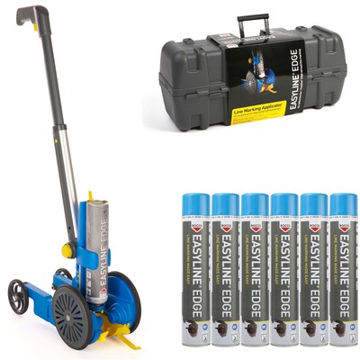 Set: 6x EASYLINE EDGE blau 750ml + Airblow APPLIKATOR Linienmarkierung von Rocol