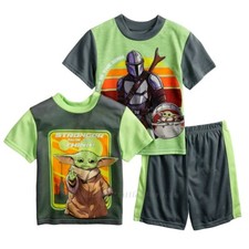 Baby Yoda Pajamas Boys Size 6 Star Wars Mandalorian SUMMER Shirt Shorts Set NWT