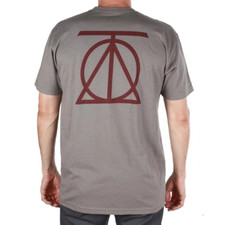 Genuine Theories Crest T-Shirt - Warm Grey-Crimson