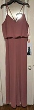 Morilee Madeline Gardner Jumpsuit Size 20 Wide Leg Rosewood CHIFFON Pant Suit