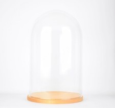 Handmade Mouth Blown Clear Circular Glass Display Cloche Bell Jar Dome With N