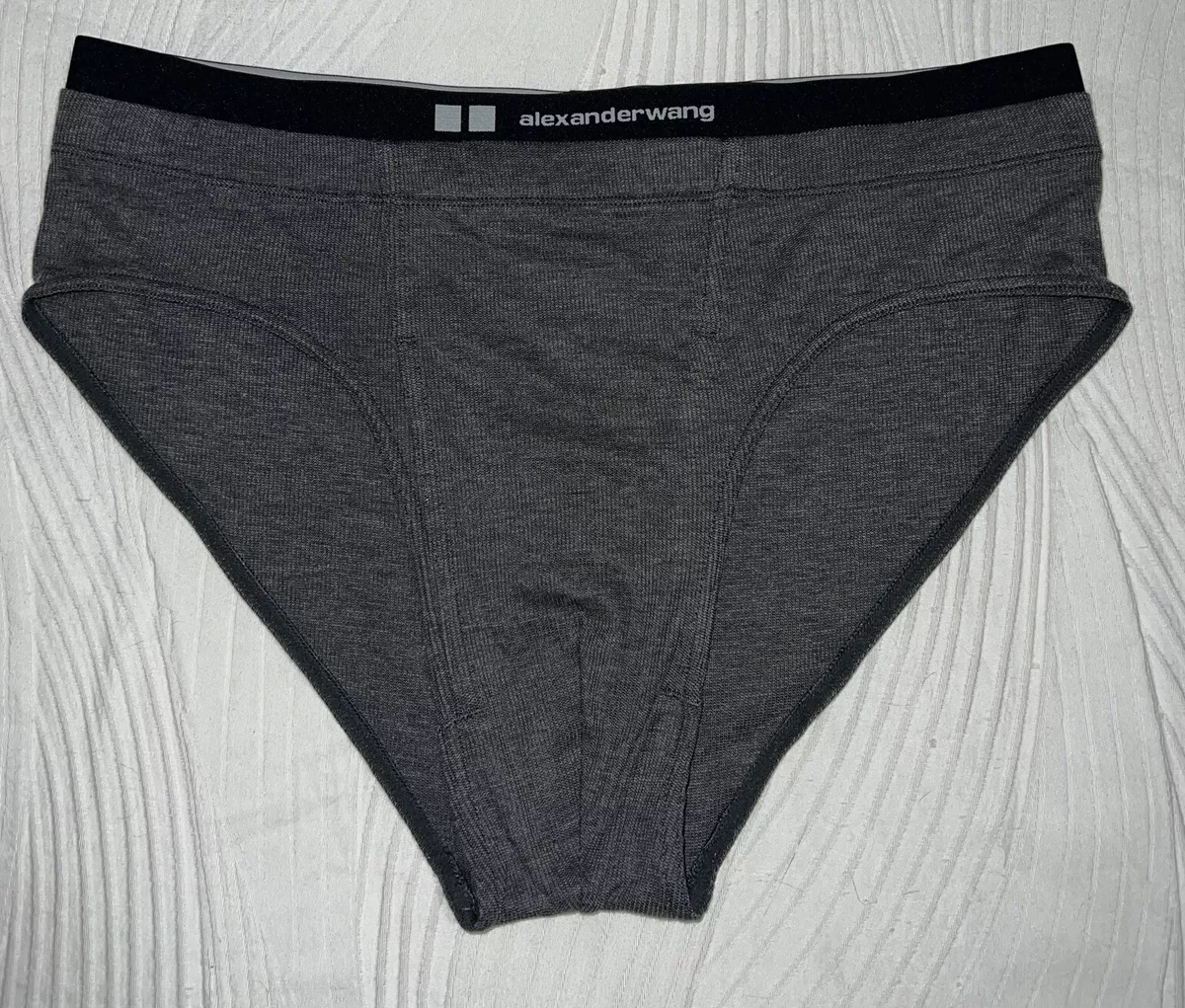 Alexander Wang And Uniqlo HEATTECH Men Ribbed Briefs Dark Grey NWOT Rare  Large L