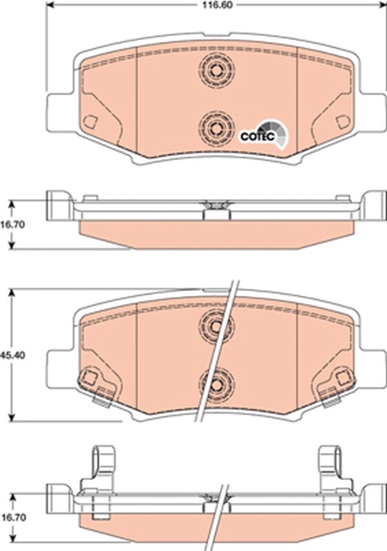 GDB4145 TRW Brake Pad Set, disc brake for DODGE,JEEP