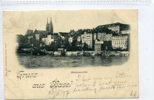 (Gp400-402) Gruss Aus, BASEL, Schweiz 1897 gebraucht sehr guter Zustand - Bild 1 von 2