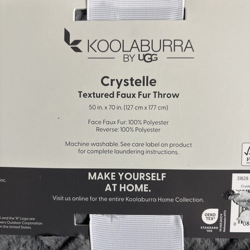 NWT Koolaburra by UGG Crystelle Faux Fur Throw 50" x 70" Wild Dove - Picture 5 of 6