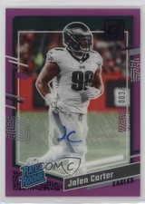 2023 Panini Clearly Donruss Purple Auto /175 Jalen Carter #64 Auto 6r6