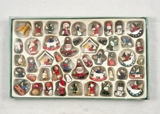 Vintage KURT ADLER Mini Hand Painted Wood Ornaments 48 Pieces