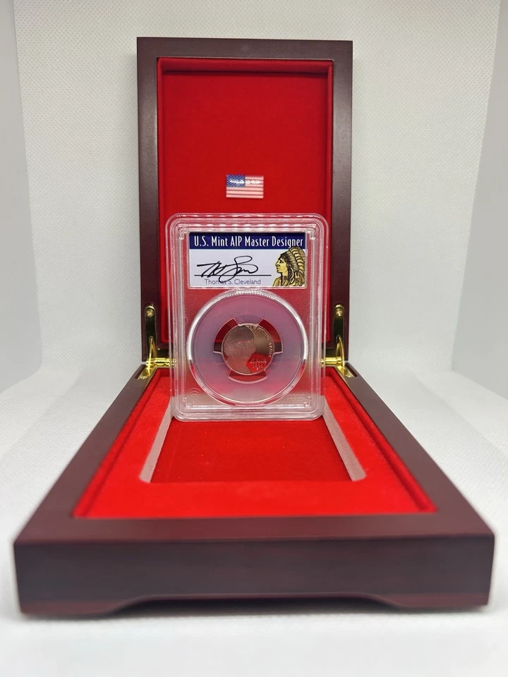 2025 S Jefferson níquel 5c PCGS PR70DCAM Thomas Cleveland (caixa de madeira)🇺🇸💯✨ - Imagem 2 de 4