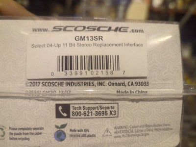 Scosche SLGM20 In-Dash Deck Replacement Interface(GM13SR) *SEE