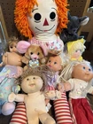 Vintage Doll & Plush Toy Lot – Raggedy Ann, Cabbage Patch, Plush Mouse & More