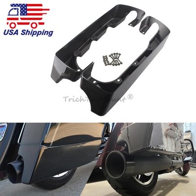 Vivid Black Hard Stretched Saddle Bag Extensions For Harley Touring Street Glide