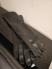 VINTAGE Max Mayers Soft Retro Faux Leather Black Ladies Women's Gloves Size M