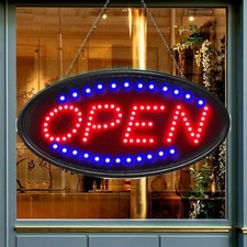 19"X 10" Large LED Open Sign with Remote Control High Bright Visibility Business