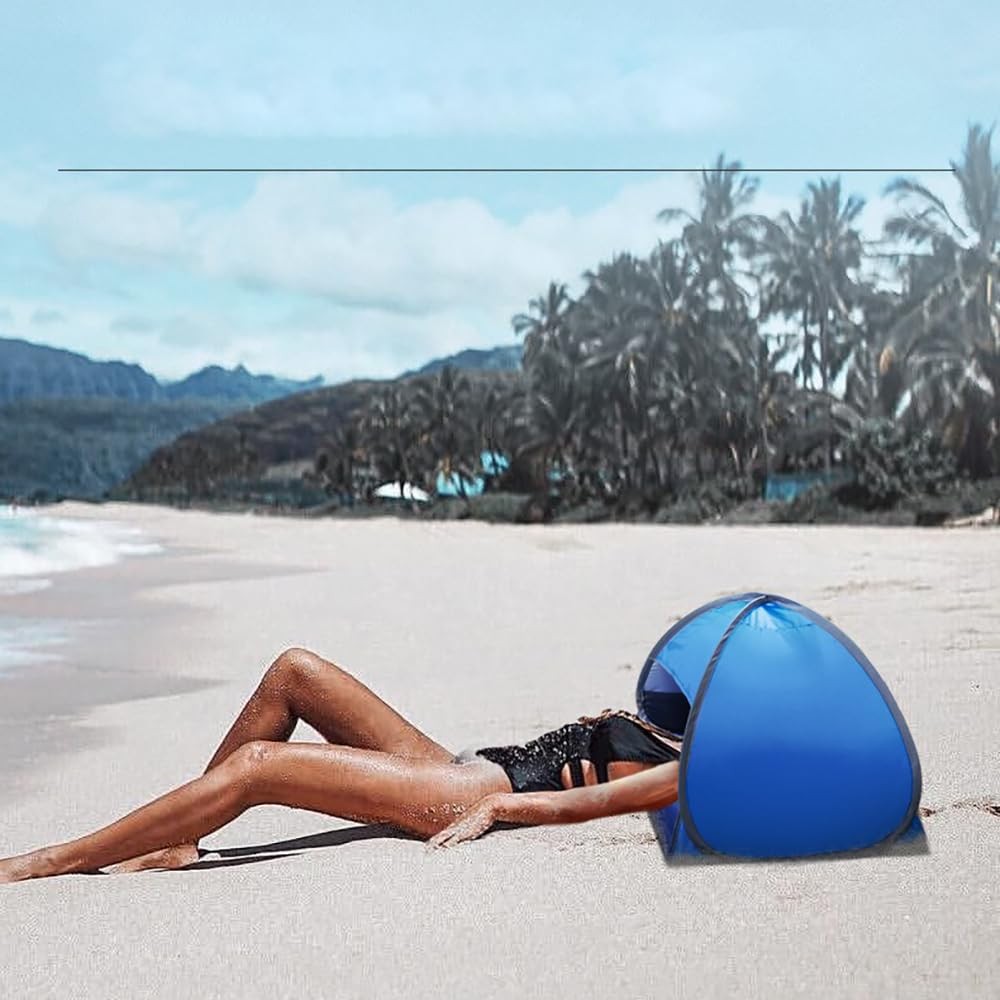 Beach Sun Shelter Mini Pop-up Head Tent Automatic Pet Shade Canopy Portable B...