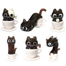 Black Coffee Cat Cup Figure Japan Blind Box Capsule Mystery Ball Toy 1 Random