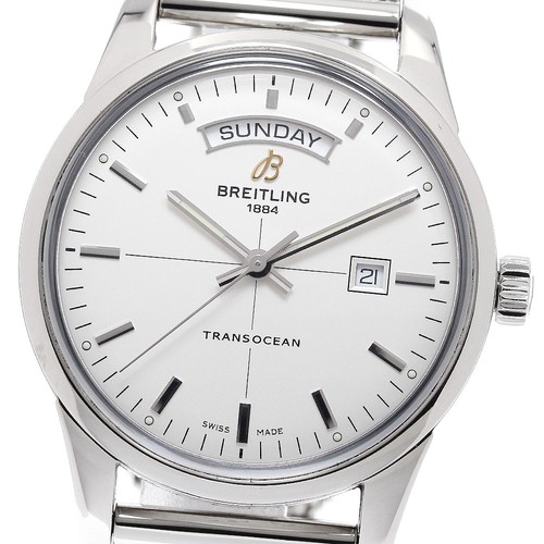 BREITLING Transocean A45310 Day date Silver Dial Automatic Men's Watch_950467