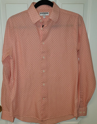 EXPRESS Extra Slim 14-141/2 Men's Pink Button Down Long Sleeve Collared Small