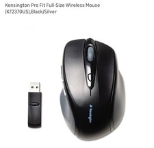 Kensington Pro Fit Full-Size Wireless Mouse K72370US ,Black/Silver