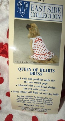 East Side Collection Queen Of Hearts Dress Dog Size Small Valentines Day Hearts 