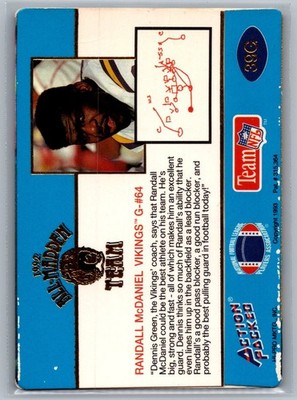 1993 Action Packed All-Madden Team - Randall McDaniel 24Kt Gold