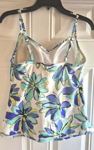 CROFT & BARROW Tankini Top - 14 - V-Neck, Padded Bra, Adj. Straps, Side Rusching - 第 6/6 張圖片
