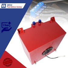 10 Gallon 40l Fuel Cell Tank Aluminum Racing Drift W Level Sender Red