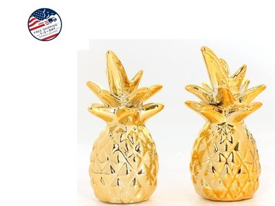 Figura decorativa amarilla con forma de piña para animales pequeños; figura de.