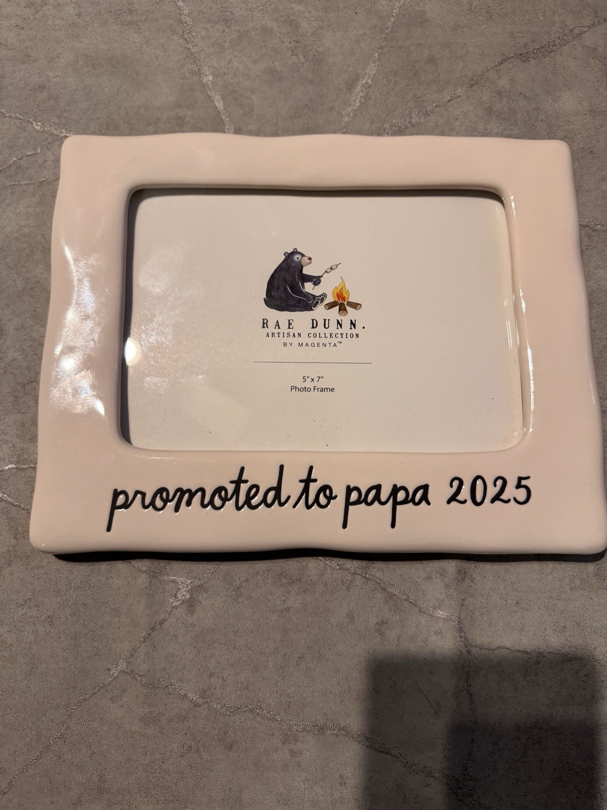 Rae Dunn Promoted to Papa 2025 Photo Frame New Baby Grandpa Dad Father's Day