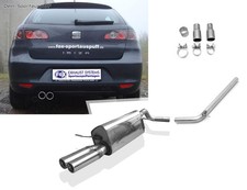 Fox Racinganlage ab Kat Seat Ibiza 3 Typ 6L ohne ER-Ausschnitt 2x70mm rund