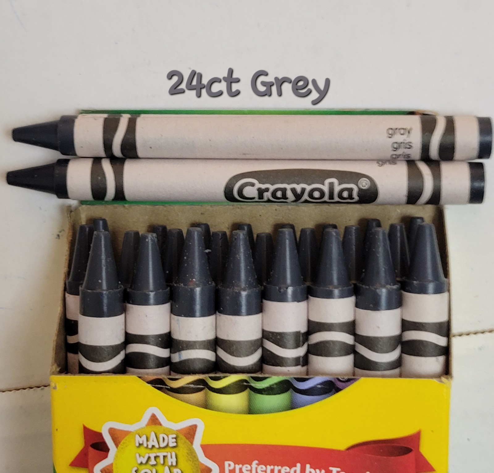 24ct Crayola Crayons (Grey) Single Color Bulk Lot Wax Melting Crafts