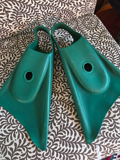 Churchill Swim-Fin Green Rubber Swim Fins Pair Right/Left Foot Made in USA, L
