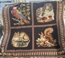 Vintage Elizabeth Bradley 4 panel finished completed carpet/wall hanging