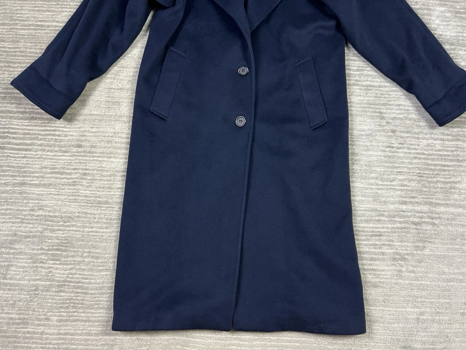 Vintage Larry levine Classics Coat Womens 10 Blue 100% Wool USA Union Made Long - Image 3 of 4