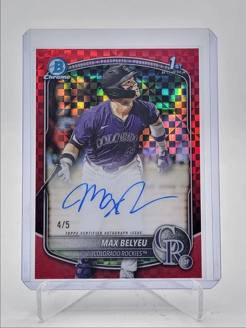 Max Belyeu 2025 Bowman Chrome Draft 1st Red X-Fractor Auto /5 Q3967