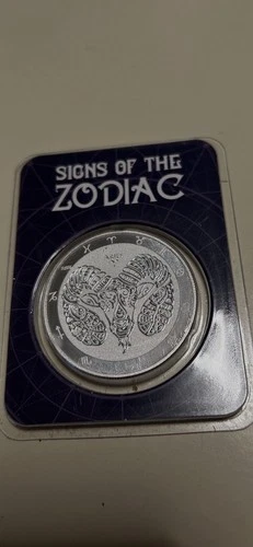 1 oz 999 Fine Silver Round Tokelau 5 Dollars 2022 Zodiac Series Aries In Capsule
