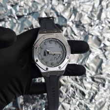 Casio G-Shock GM-2100 AP Mod Silver Steel Bezel Custom Watch Brand New …