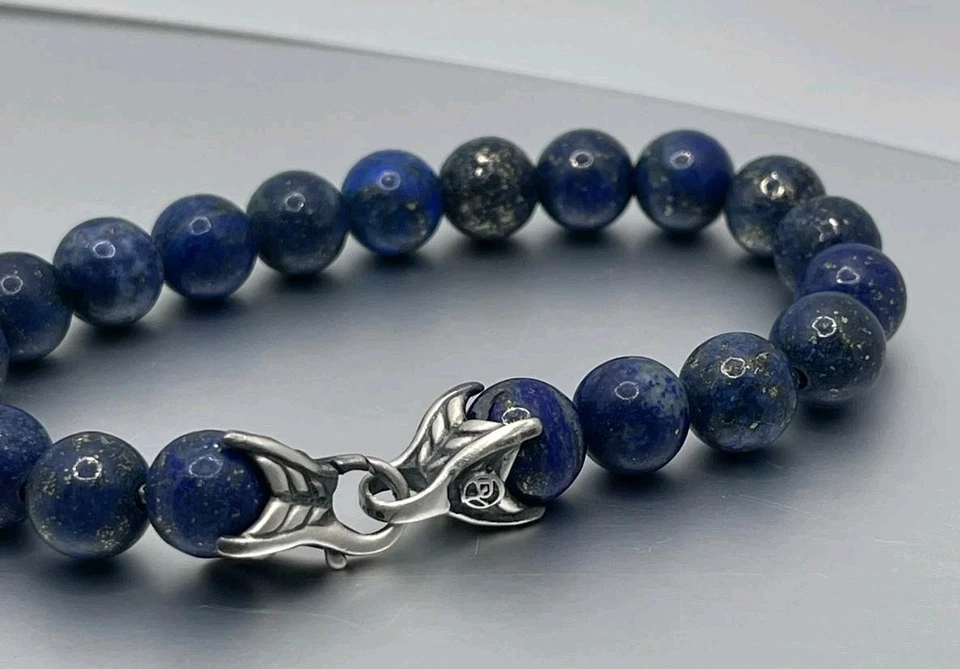 Raro Brazalete David Yurman Espiritual 10 MM Cuentas para Hombre LAPISLÁZULI Foto 3 de 4