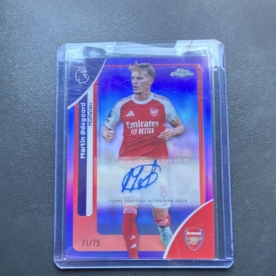 Martin Ødegaard Topps UCC /75 Auto 直筆 Topps Serial # Autograph Martin Ødegaard Arsenal Chrome 2026 /75